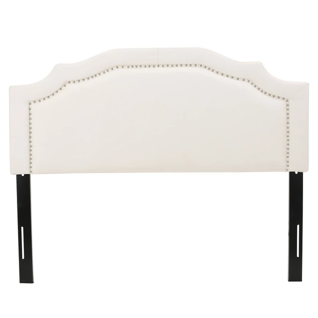 Alt view image 2 of 7 - Upholstered Headboard Queen Size, Solid Head Board with Metal Legs Adjustable Height Queen Headboard with Nailhead