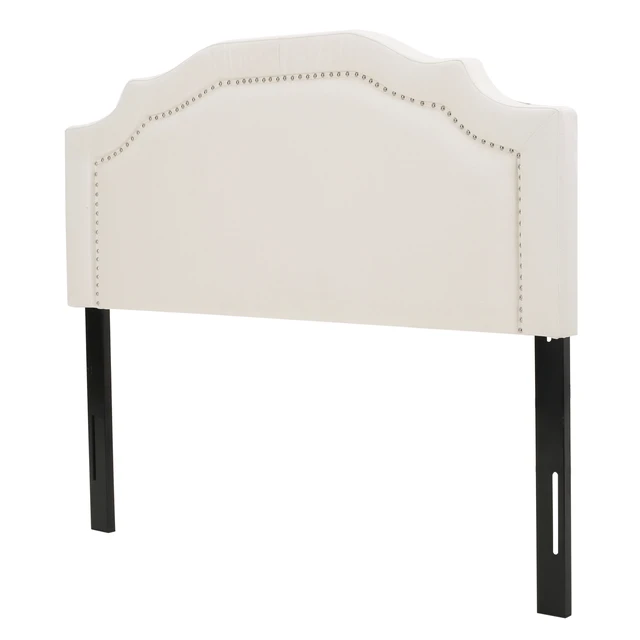 Alt view image 4 of 7 - Upholstered Headboard Queen Size, Solid Head Board with Metal Legs Adjustable Height Queen Headboard with Nailhead