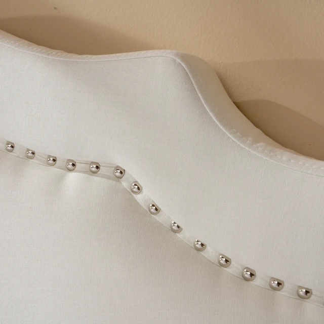 Alt view image 3 of 7 - Upholstered Headboard Queen Size, Solid Head Board with Metal Legs Adjustable Height Queen Headboard with Nailhead