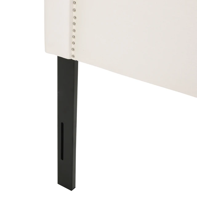 Alt view image 5 of 7 - Upholstered Headboard Queen Size, Solid Head Board with Metal Legs Adjustable Height Queen Headboard with Nailhead
