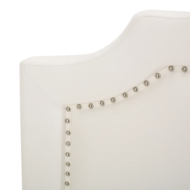 Alt view image 6 of 7 - Upholstered Headboard Queen Size, Solid Head Board with Metal Legs Adjustable Height Queen Headboard with Nailhead