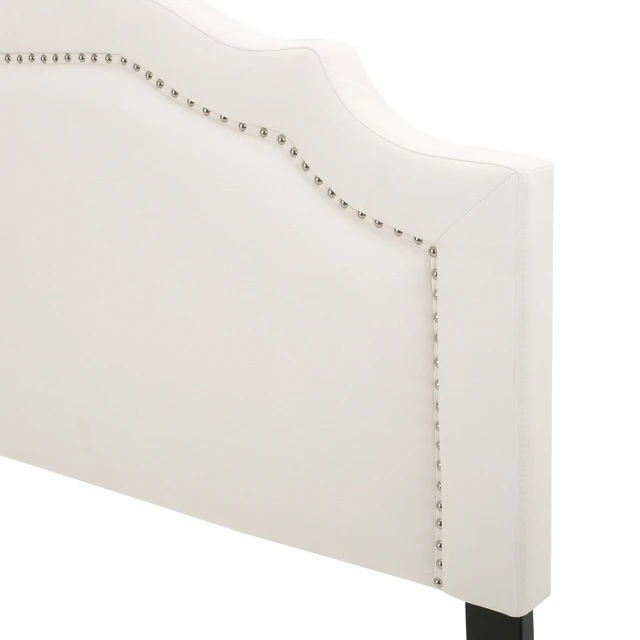 Alt view image 7 of 7 - Upholstered Headboard Queen Size, Solid Head Board with Metal Legs Adjustable Height Queen Headboard with Nailhead