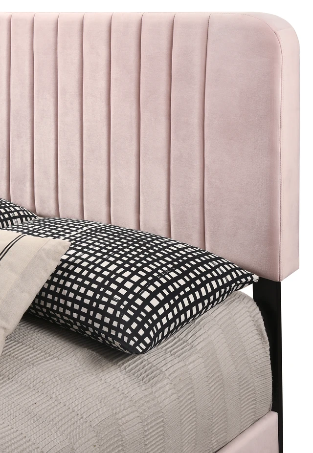 Alt view image 6 of 6 - Full Bed for Bedrooms, Pink, Velvet, Beds Frames Bases