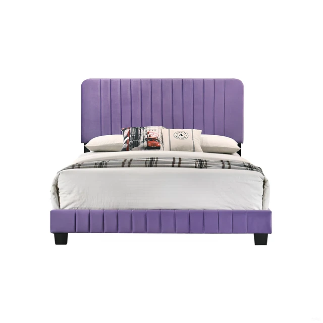 Alt view image 2 of 5 - Purple Full Size Bed, Velvet, Beds Frames Bases