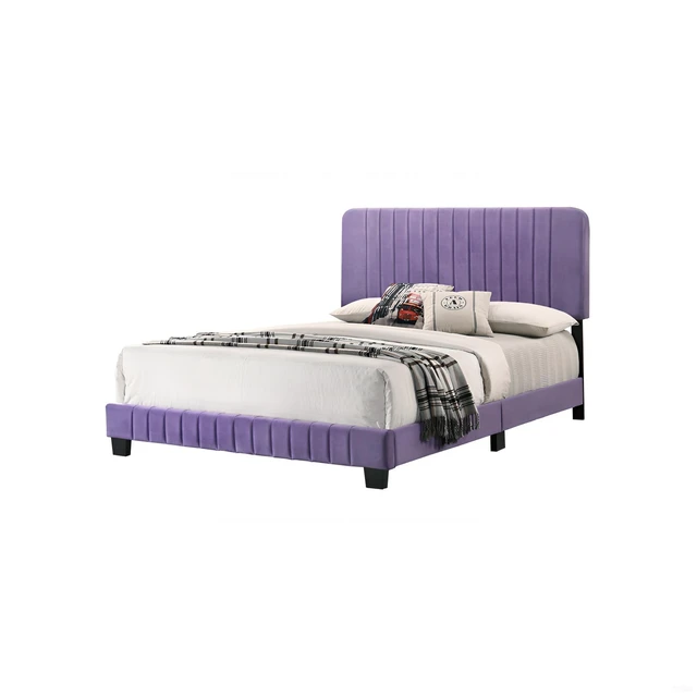 Alt view image 4 of 5 - Queen Bed in Vibrant Purple, Velvet, Beds Frames Bases