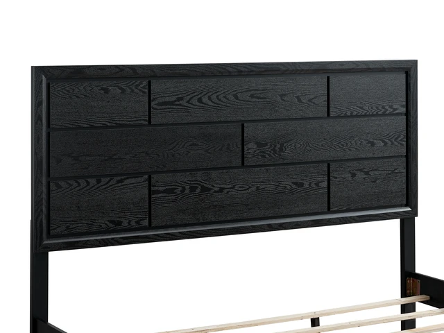 Alt view image 6 of 6 - Queen Bed Mattress Not Included, Black, Wood, Beds Frames Bases