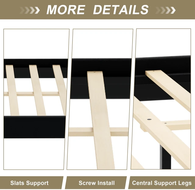 Alt view image 6 of 7 - Queen Size Velvet Upholstered Bed Frame, Button Tufted Sleigh Platform Bed Frame with Curved Headboard and Footboard