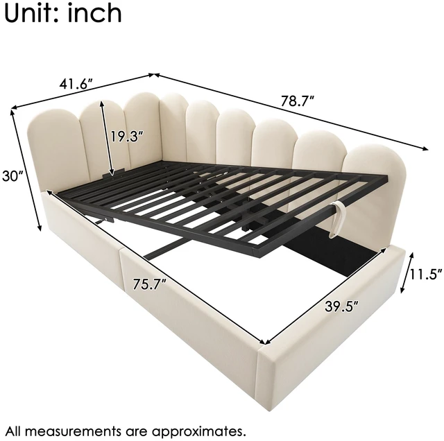 Alt view image 2 of 7 - Old SKU Upholstered Daybed Bed with Storage, Ottoman Bed Twin Size Single Sofa Daybed with Hydraulic Storage Frame
