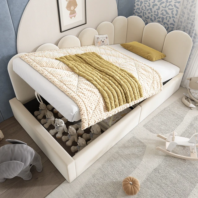 Main image of Old SKU Upholstered Daybed Bed with Storage, Ottoman Bed Twin Size Single Sofa Daybed with Hydraulic Storage Frame