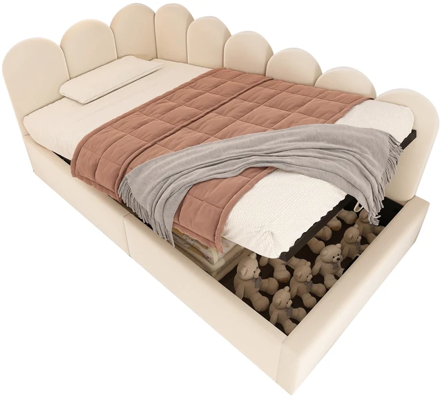 Alt view image 7 of 7 - Old SKU Upholstered Daybed Bed with Storage, Ottoman Bed Twin Size Single Sofa Daybed with Hydraulic Storage Frame