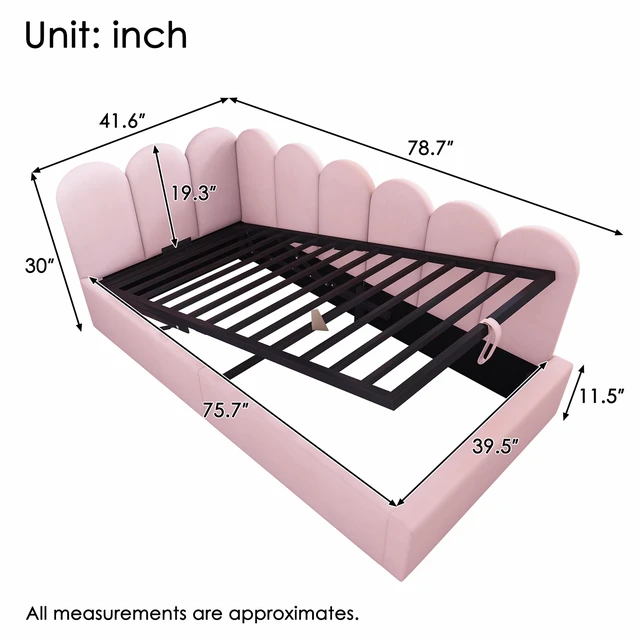 Alt view image 2 of 7 - Old SKU Upholstered Daybed Bed with Storage, Ottoman Bed Twin Size Single Sofa Daybed with Hydraulic Storage Frame