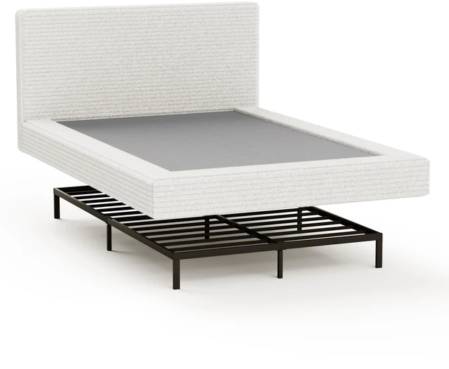 Alt view image 7 of 7 - Air Frame Upholstered Bed Frame, Low Profile Cloud Bed Featuring Upholstered Headboard 360° Foam Edging and Metal Base