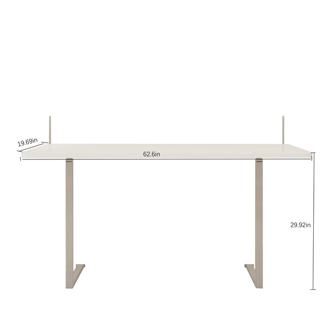 Alt view image 3 of 7 - DIY Cabinet and Bed Frame, Inchx62.6 Inch Desk Panel White Panel and Desk Frame, White Gray, Metal, Particle Board