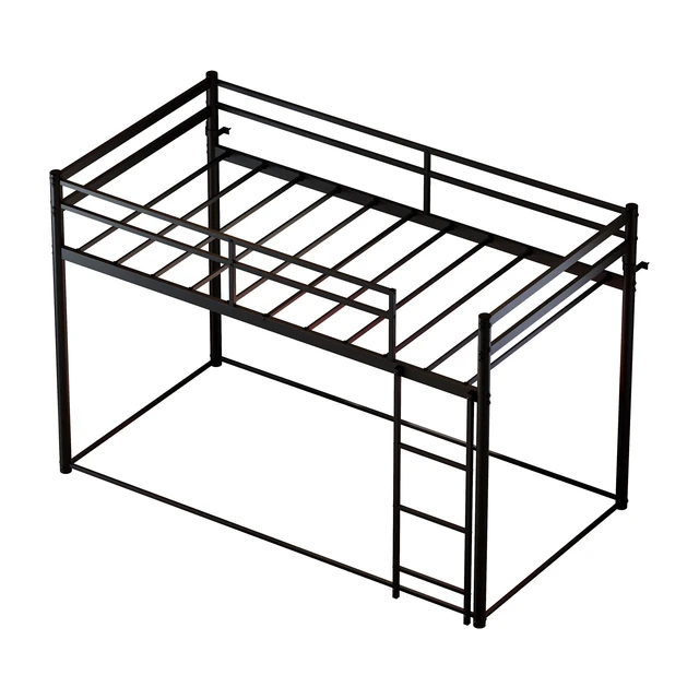 Alt view image 3 of 7 - Twin Low Loft Bed for Kids and Teens, Heavy Duty Metal Frame with 36.3 Inch Under Bed Play Space Cushioned Ladder 10.9
