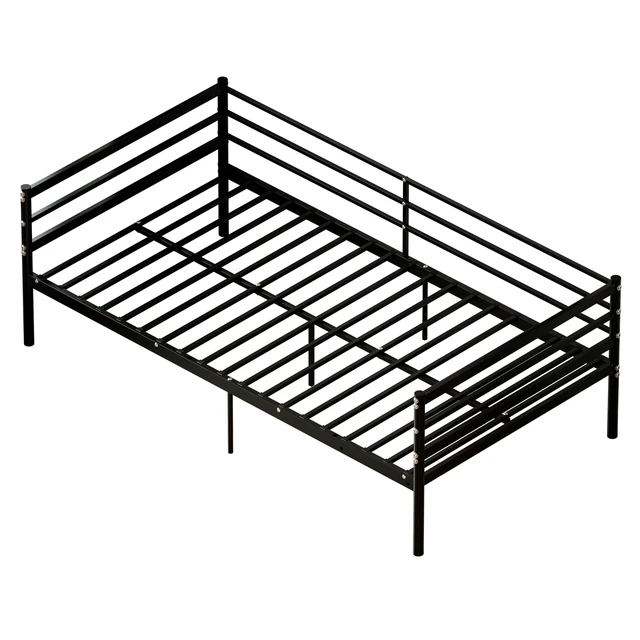 Alt view image 7 of 7 - Twin Metal Bed Frame, Heavy Duty Steel Platform Bed with 11.8 Inch Guardrails 600 lb Capacity 10.94 Inch Under Box