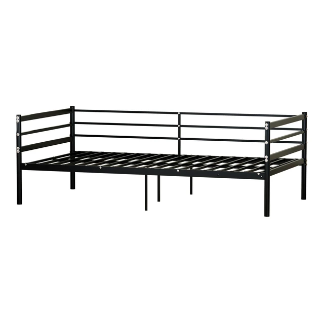Alt view image 6 of 7 - Twin Metal Bed Frame, Heavy Duty Steel Platform Bed with 11.8 Inch Guardrails 600 lb Capacity 10.94 Inch Under Box
