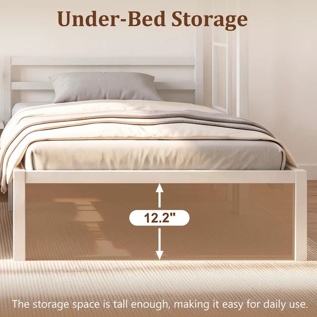 Alt view image 5 of 7 - Triple Bunk Bed Frame Twin Over Twin and Heavy Duty Metal T-Shaped Loft Bed for Kids and Teens Safety Guardrails
