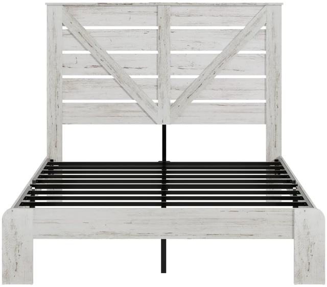 Alt view image 5 of 7 - Full Bed Frame Headboard, Platform Bed Frame Noise Box Spring Needed and Easy Assembly Tool Large Under Storage, White