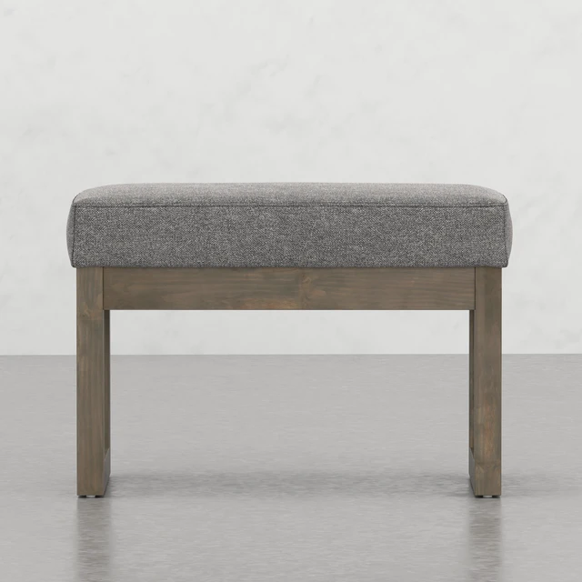 Alt view image 5 of 7 - Small Footstool Ottoman Bench, Grey, Pine, Benches Stools