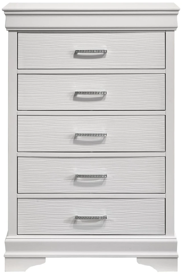Main image of 5 Drawers Chest Made, White, Wood, Dressers Chests Wardrobes