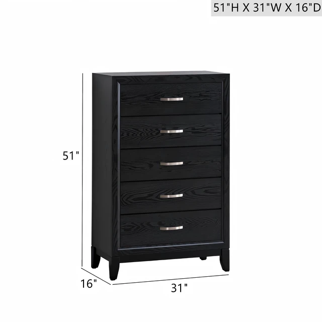 Alt view image 2 of 7 - Chest, Black, Wood, Dressers Chests Wardrobes