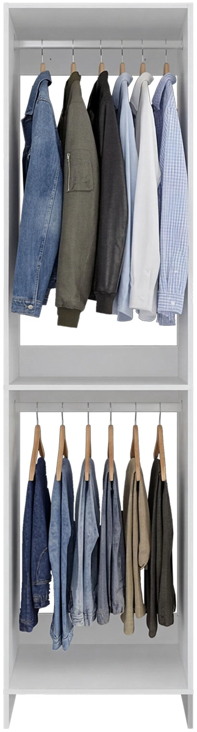 Alt view image 6 of 7 - Napa Freestanding Closet Organizer with Hanging Rods and Storage Shelves, White, Particle Board, Dressers Chests