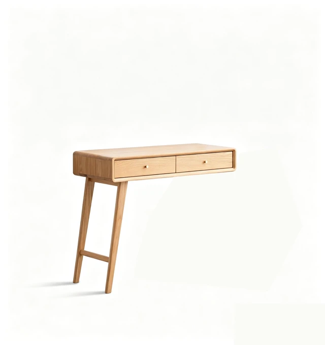 Main image of Dresser Table Dresser Solid Oak Table Desk Top Compact Accessories Storage Width 90 cm Storage Drawer, Solid Wood