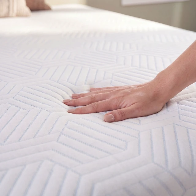 Alt view image 3 of 7 - 10 Inch Twin Medium Firm Gel Memory Foam Mattress with Temperature Regulating Cover, Grey White, Mattresses