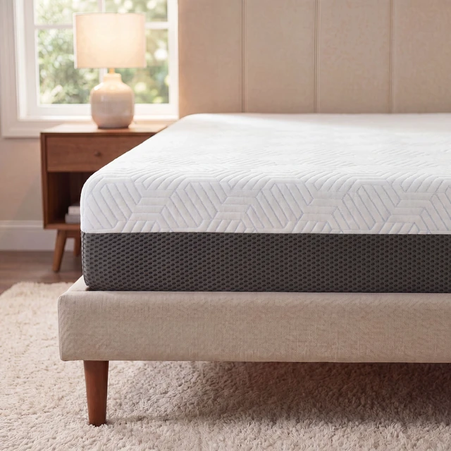 Alt view image 3 of 7 - 8 Inch King Firm Gel Memory Foam Mattress with Temperature Regulating Cover, Grey White, Mattresses