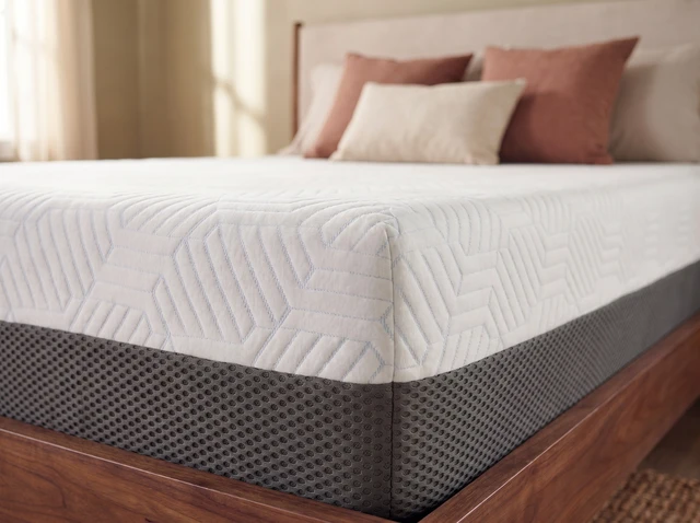 Alt view image 5 of 7 - 10 Inch Twin Medium Firm Gel Memory Foam Mattress with Temperature Regulating Cover, Grey White, Mattresses