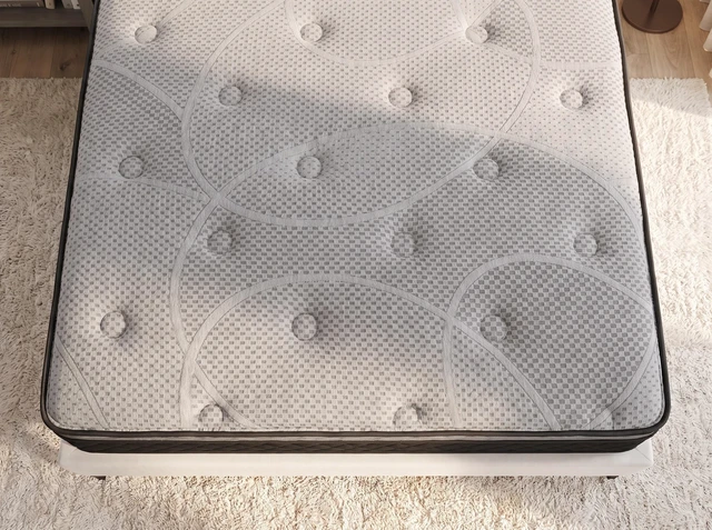 Alt view image 5 of 7 - Hybrid 12 Inch Medium Firm Twin Mattress with Pocketed Coil System, Black Gray, Foam and Spring, Mattresses