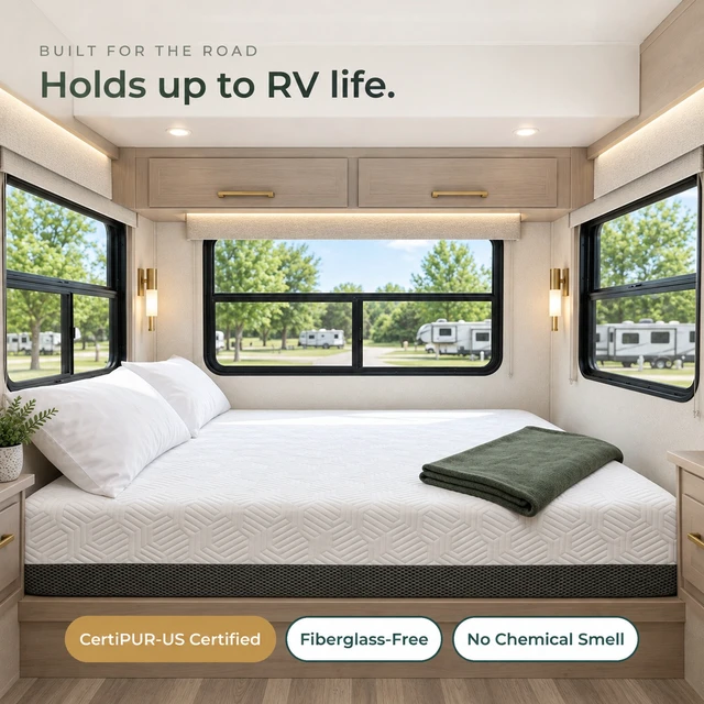 Alt view image 6 of 7 - 8 Inch Bunk 75 30 in Firm Gel Memory Foam Mattress with Temperature Regulating Cover, Grey White, Mattresses
