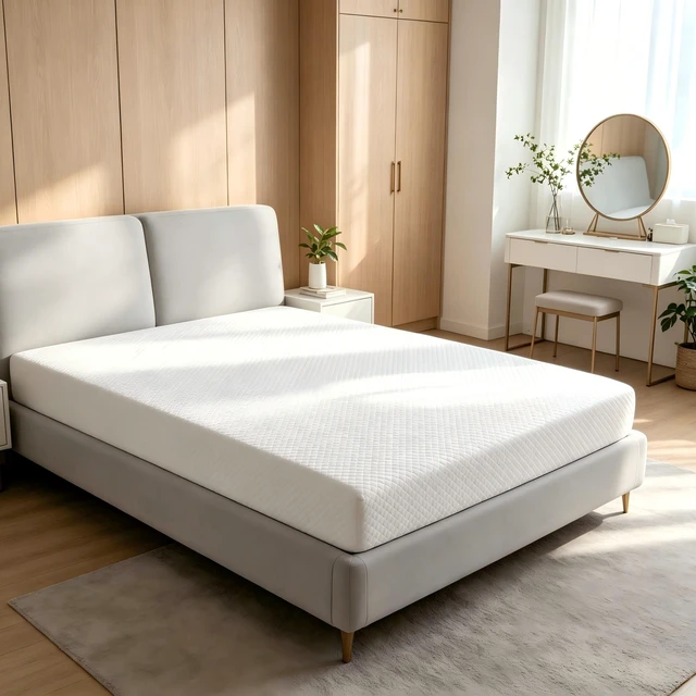 Alt view image 4 of 6 - Twin Size 5 Inch Medium Firm Memory Foam Mattress, White, Foam and Polyester, Mattresses