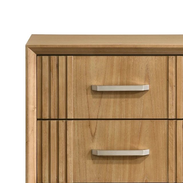 Alt view image 5 of 6 - Nightstand with Full Extension Drawer, Rubber Wood Frame and Natural Finish for Bedside Storage