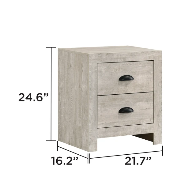 Alt view image 2 of 5 - Nightstand with Drawer Bedside Storage Natural Finish Compact Design, Wood