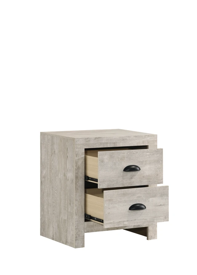 Alt view image 3 of 5 - Nightstand with Drawer Bedside Storage Natural Finish Compact Design, Wood