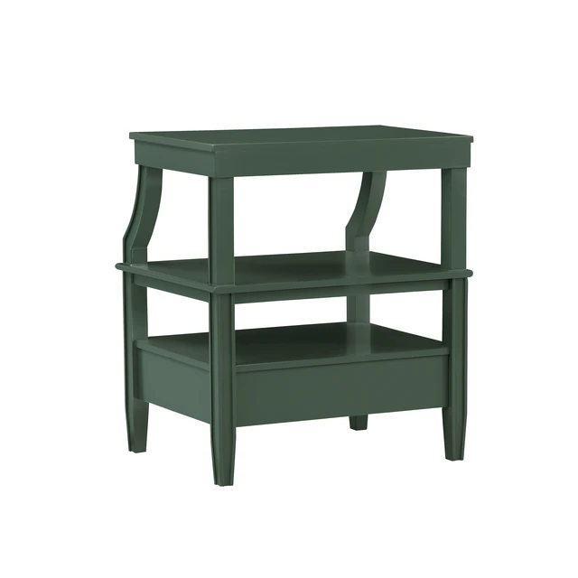 Alt view image 5 of 7 - Newland Storage Nightstand, Antique Green, Wood