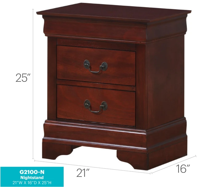 Alt view image 6 of 6 - Charming Cherry Finish Nightstand, Particle Board