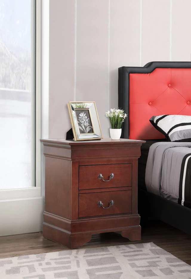 Main image of Charming Cherry Finish Nightstand, Particle Board