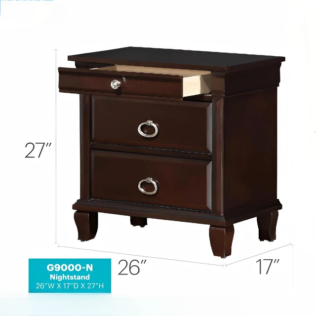 Alt view image 4 of 7 - Triton Nightstand, Cappuccino, Particle Board