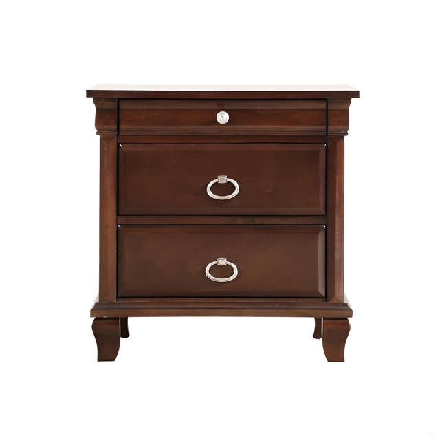 Alt view image 5 of 7 - Triton Nightstand, Cappuccino, Particle Board
