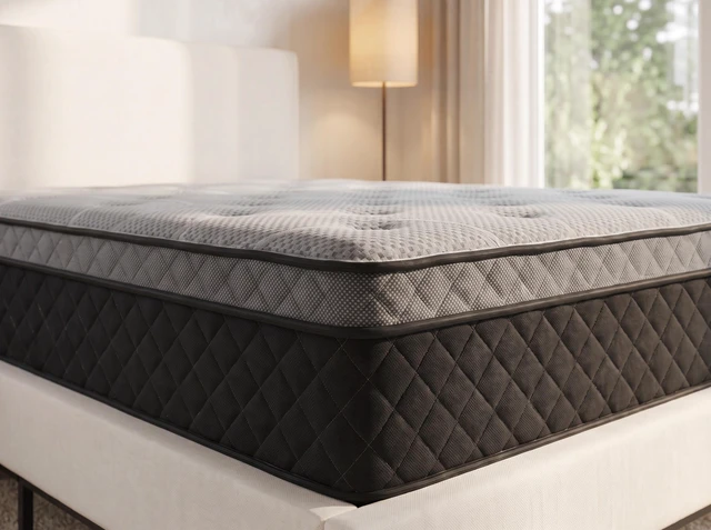 Alt view image 4 of 7 - Hybrid 12 Inch Medium Firm Twin Mattress with Pocketed Coil System, Black Gray, Foam and Spring, Mattresses