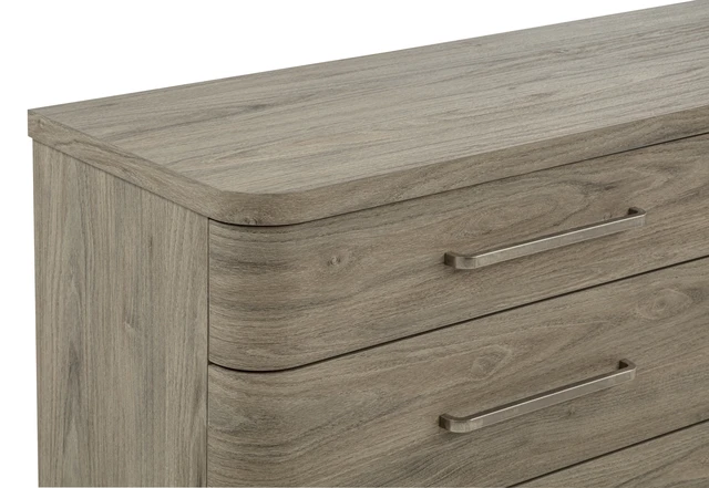 Alt view image 3 of 5 - 1 pc Nightstand Three Storage Drawers Driftwood Wood Finish Wooden Furniture, Grey Brown