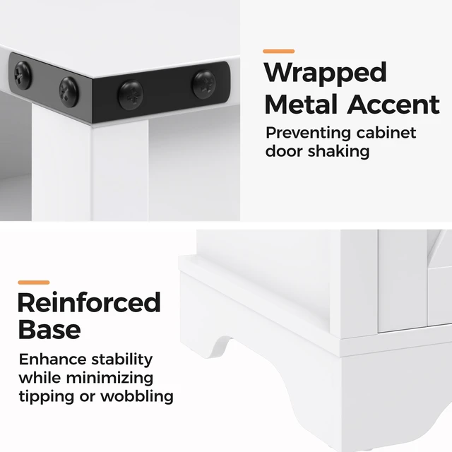 Alt view image 4 of 7 - End Table with Charging Station Set, Night Stand with Storage Cabinet and Shelf Tall Wooden Bedside Table for Living