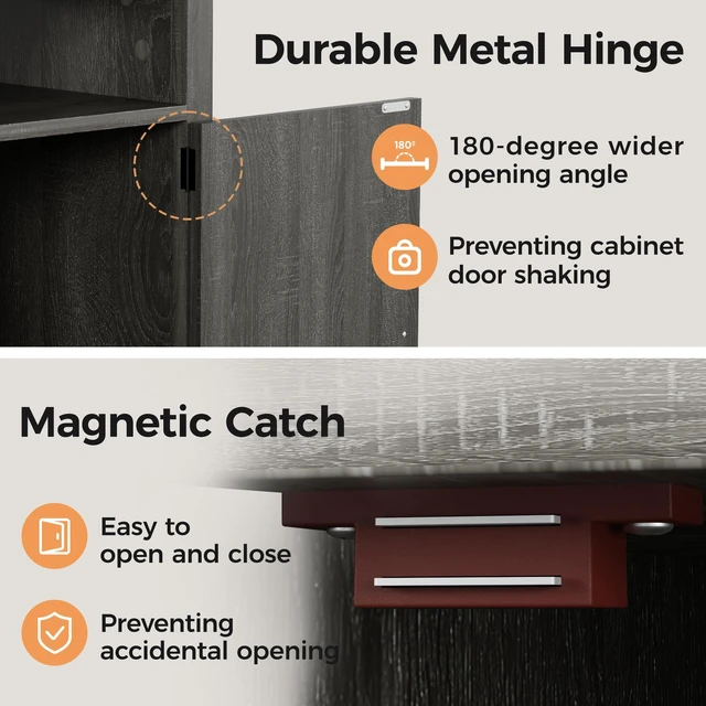 Alt view image 5 of 7 - End Table Set with Charging Station, Dark Gray, Particle Board and MDF, Nightstands