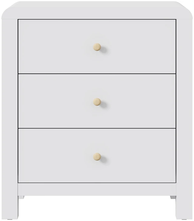 Main image of 3 Drawer Dresser with Rounded Table Corners, Chest Drawers Large Nightstand Side Table Storage Dressers Organizer