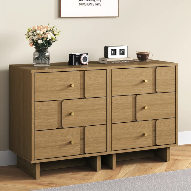 Alt view image 7 of 7 - Professional 3 Drawer Nightstand Solid Construction, Load Capacity Storage Organizer for Living Space Oak Finish