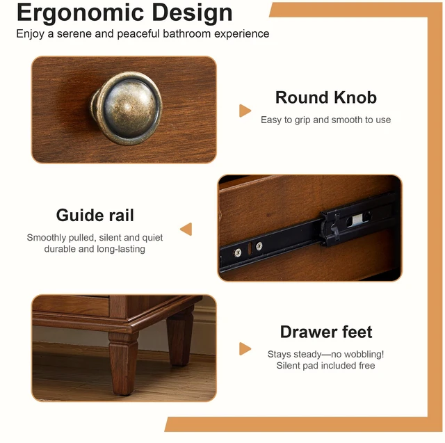 Alt view image 7 of 7 - 3 Drawer Nightstand with Charging Station, Dresser Chest Drawers with USB and Type Port and Outlets Bedside Table
