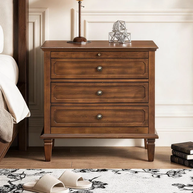 Alt view image 5 of 7 - 3 Drawer Nightstand with Charging Station, Dresser Chest Drawers with USB and Type Port and Outlets Bedside Table