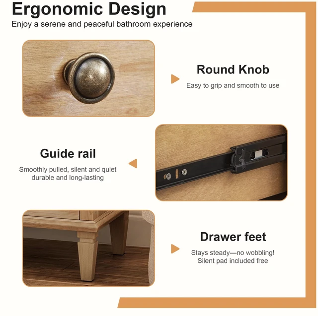 Alt view image 5 of 7 - 3 Drawer Nightstand with Charging Station, Wooden Bedside Chest with USB Type Ports and Power Outlets Storage Cabinet